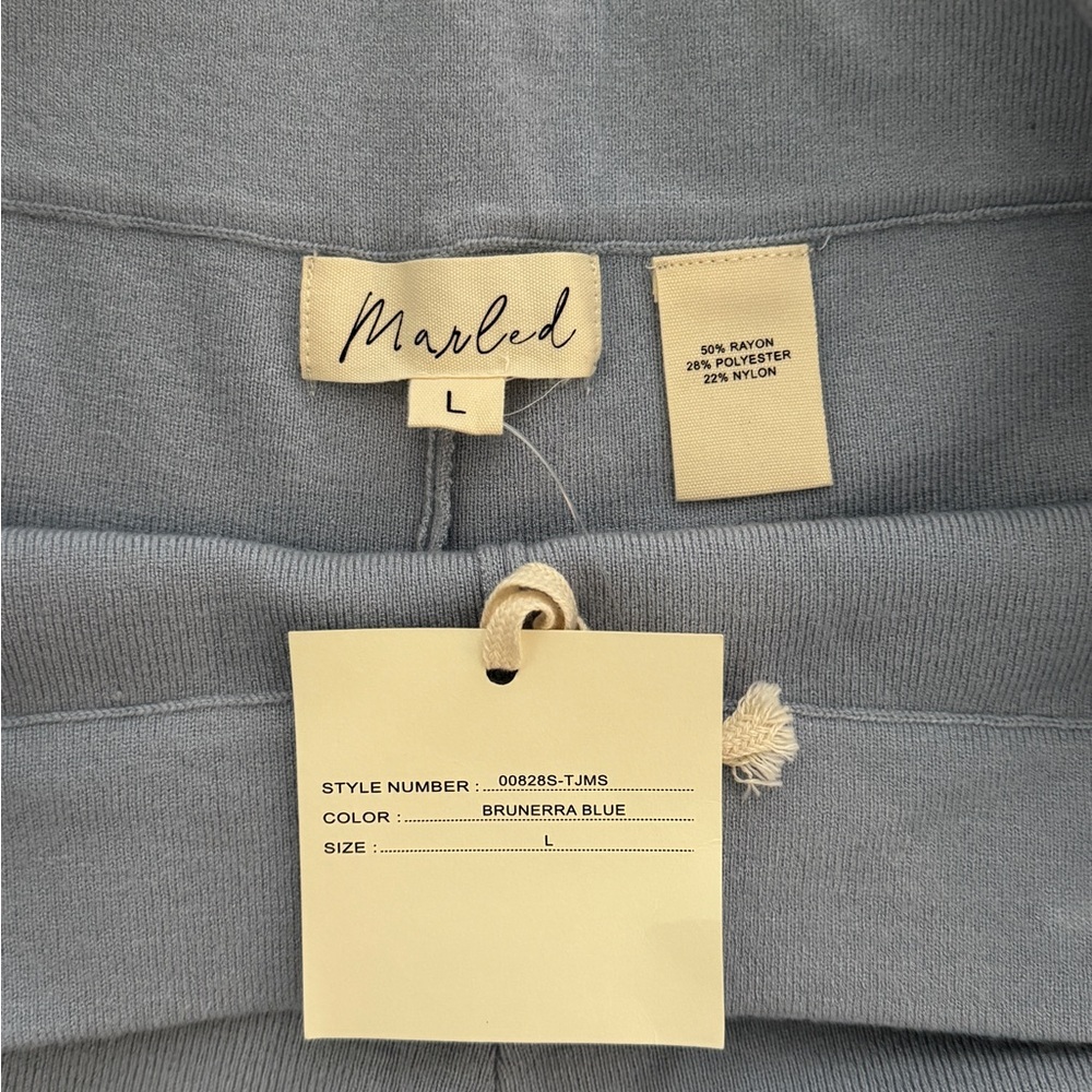 Marled Women's Sweater & Pant set in Light Blue - Picture 3 of 5